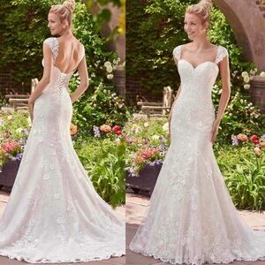 NEW Rebecca Ingram Ivory White Brenda Strapless Lace Mermaid Wedding Dress sz 10